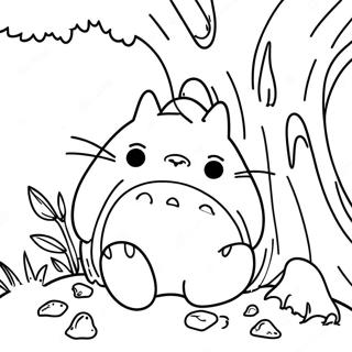 Slaperige Totoro Onder De Boom Kleurplaat 43814 9586