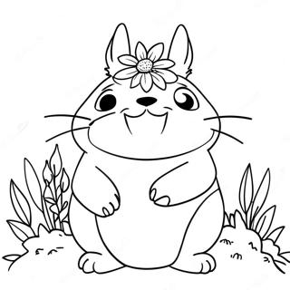 Totoro Met Bloemen Kleurplaat 43815 9590