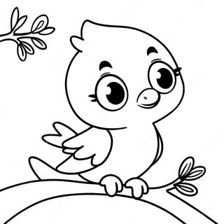 Schattige Tweety Vogel Zittend Op Een Tak Kleurplaat 44797-9812