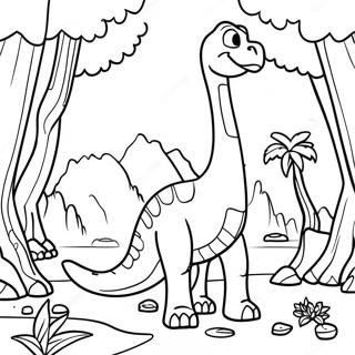 Brachiosaurus In Een Bos Kleurplaat 45580-9978