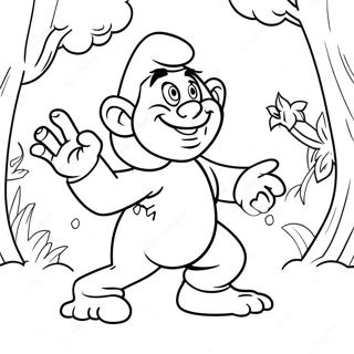 Gargamel Achtervolgt Smurfen Kleurplaat 46125-10112