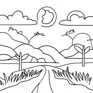 Kleurplaat Van De Levendige Texas Zonsondergang 46424-10170