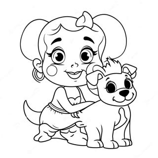 Kleurplaat Van Betty Boop Met Een Puppy 46526-10181