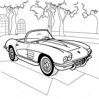 Vintage Corvette Kleurplaat 46896-10257