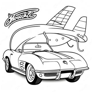 Rode Corvette Kleurplaat 46898-10268