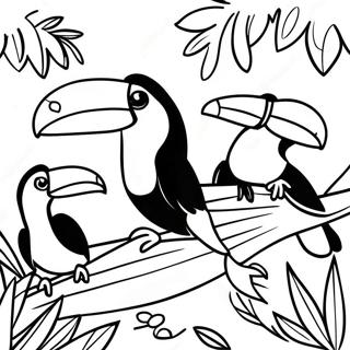 Toekan Familie In Een Regenwoud Kleurplaat 47915-10485