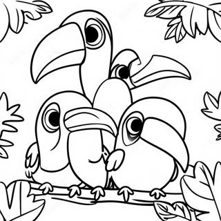 Toekan Familie In Een Regenwoud Kleurplaat 47915-10486