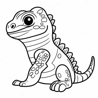 Schattige Baby Baardagaam Zit Kleurplaat 48615-10636