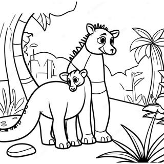 Madagaskar Jungle Scene Kleurplaat 48789-10674