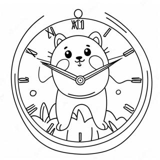 Schattige Dierenklok Kleurplaat 48883-10694