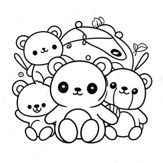 Schattige Rilakkuma Met Vrienden Kleurplaat 49163-10750