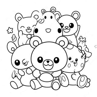 Schattige Rilakkuma Met Vrienden Kleurplaat 49163-10751