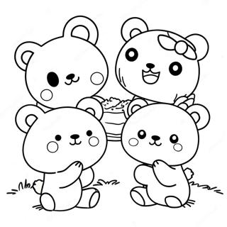Schattige Rilakkuma Met Vrienden Kleurplaat 49163-10752