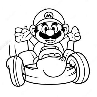 Wario In Zijn Racekart Kleurplaat 50168-10978