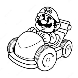 Wario In Zijn Racekart Kleurplaat 50168-10980