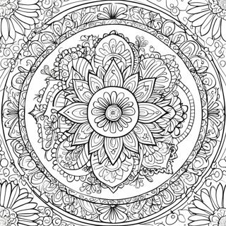 Intricate Kerst Mandala Kleurplaat 50354-11010