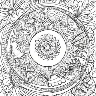 Intricate Kerst Mandala Kleurplaat 50354-11012