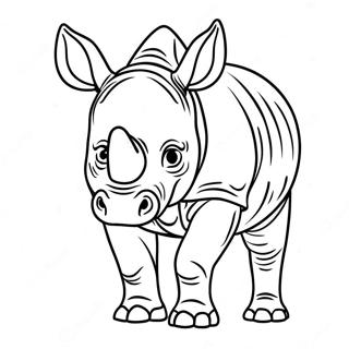 Majestueuze Afrikaanse Neushoorn Kleurplaat 50453 11036