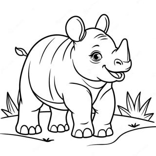 Speelse Neushoorn Kalf Kleurplaat 50454 11038