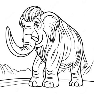 Vriendelijke Wolharige Mammoet Kleurplaat 50916 11141