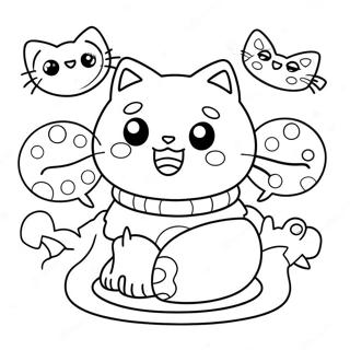 Chococat Speelt Met Vrienden Kleurplaat 51003-11154