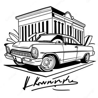 Retro Lowrider Met Chroom Wielen Kleurplaat 51821 11336