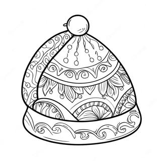 Vrolijke Kerstman Hoed Versiering Kleurplaat 51911-11363