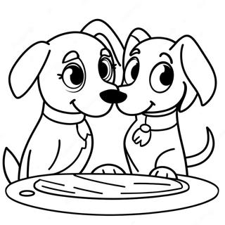 Lady En De Vagebond Speelse Puppies Kleurplaat 52667-11515