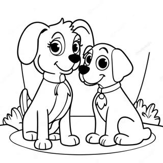 Lady En De Vagebond Schattige Hondenvrienden Kleurplaat 52668-11519