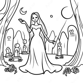 Lijkbruid In Een Maanskijn Graveyard Kleurplaat 52940-11577