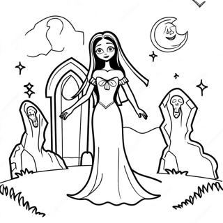 Lijkbruid In Een Maanskijn Graveyard Kleurplaat 52940-11579