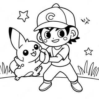 Ash Ketchum Pikachu Vangen Kleurplaat 53299-11651