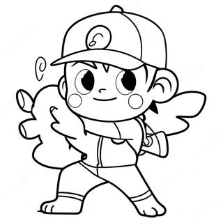 Ash Ketchum Pikachu Vangen Kleurplaat 53299-11652