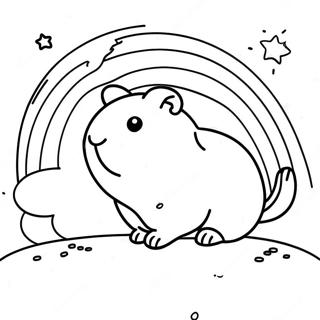 Speelse Cavia In Een Regenboog Kleurplaat 54991-12043