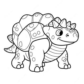 Schattige Ankylosaurus Kleurplaat 55253-12090