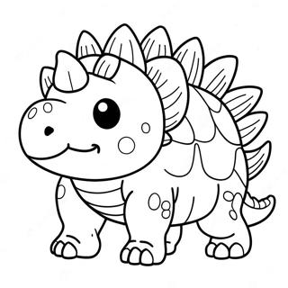 Schattige Ankylosaurus Kleurplaat 55253-12092