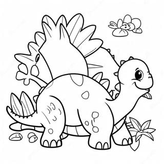 Cartoon Ankylosaurus Met Vrienden Kleurplaat 55257 12105