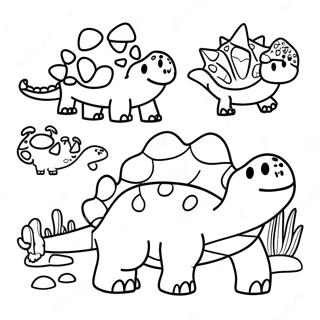 Cartoon Ankylosaurus Met Vrienden Kleurplaat 55257 12106