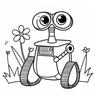 Schattige Wall E Met Bloemen Kleurplaat 56284 12317