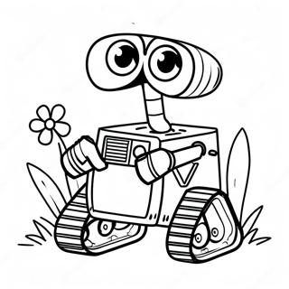 Schattige Wall E Met Bloemen Kleurplaat 56284 12318