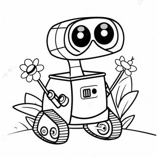Schattige Wall E Met Bloemen Kleurplaat 56284 12319