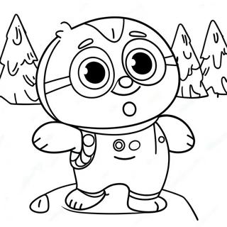 Pororo In Een Sneeuwavontuur Kleurplaat 56377-12339