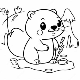 Schattige Bever Bouwend Aan Een Dam Kleurplaat 57847 12655