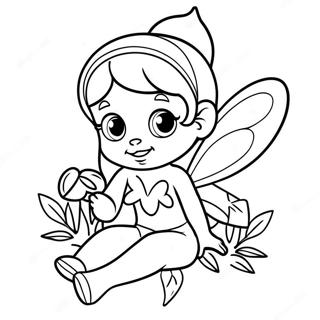 Tinker Bell Zittend Op Een Bloem Kleurplaat 60313-13220