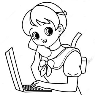 Sailor Mercury Met Computer Kleurplaat 60762-13335