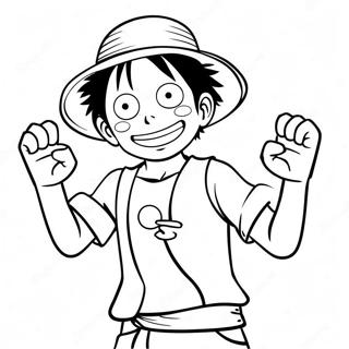 Luffy Rekken Met Armen Kleurplaat 60855 13358