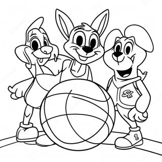 Space Jam Basketbalspel Kleurplaat 61864-13606