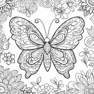 Intricate Zentangle Vlinder Kleurplaat 61956-13646