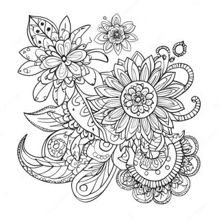 Fantastische Zentangle Bloem Kleurplaat 61957-13649