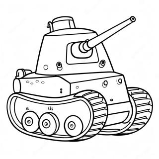 Schattige Cartoon Tank Kleurplaat 62221-13711